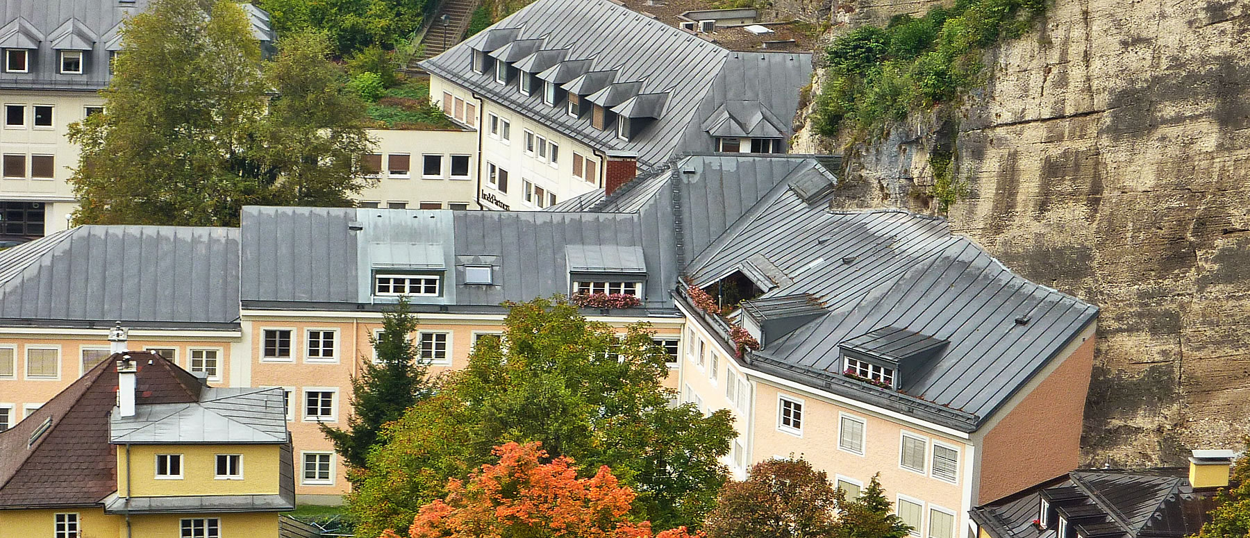 Blick auf Salzburg, Blechdächer der Altstadt